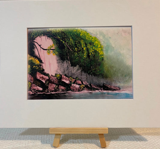 Forest Landscape Peaceful Waterfall Print