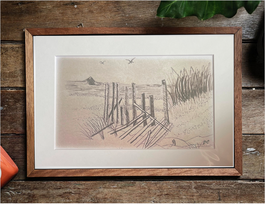 Weathered Beach Fence Print